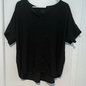 Ann Taylor Black Boxy Short Sleeve T-Shirt